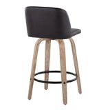 Toriano - Contemporary Fixed-Height Counter Stool & Swivel With Round Footrest (Set of 2) - Furniture Home Direct