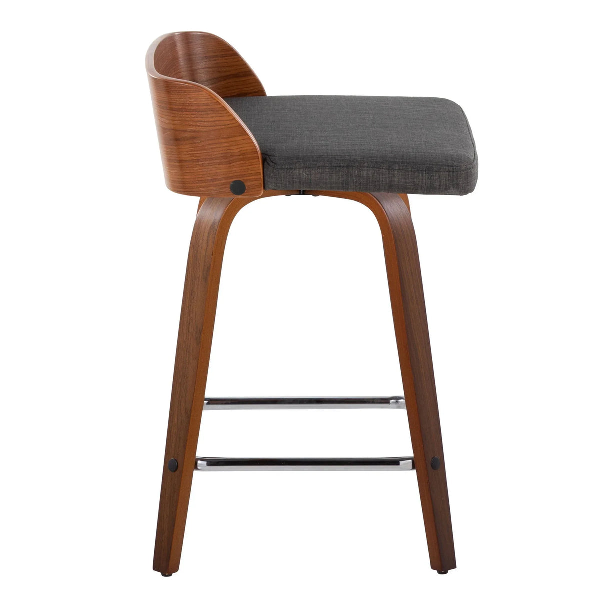 Maya - Mid Century Modern Fixed Height Counter Stool With Swivel With Square Footrest (Set of 2) - Furniture Home Direct