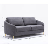 Yuina Gray Linen 3 Pieces Living Room Set - Furniture Home Direct