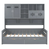 Daybed With All-In-One Cabinet And Shelf - Furniture Home Direct
