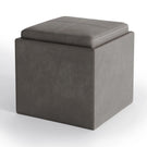 Rockwood - Upholstered Cube Storage Ottoman With Tray - Furniture Home Direct