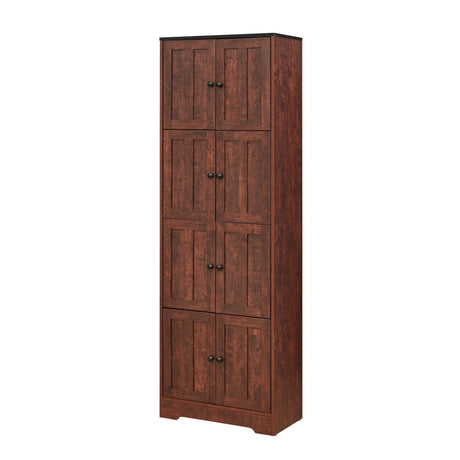 Tall Storage Cabinet With 8 Doors And 4 Shelves, Wall Storage Cabinet For Living Room, Kitchen, Office, Bedroom, Bathroom - Furniture Home Direct