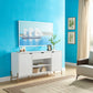 Buffet With Metal Legs With Two Door, One Drawer And Six Shelves - Furniture Home Direct