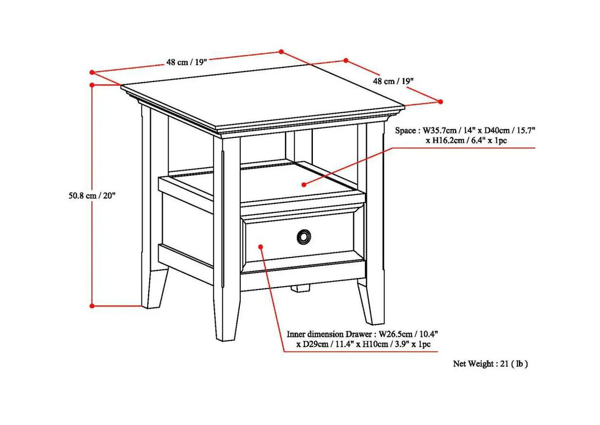 Amherst - Handcrafted End Table - Furniture Home Direct