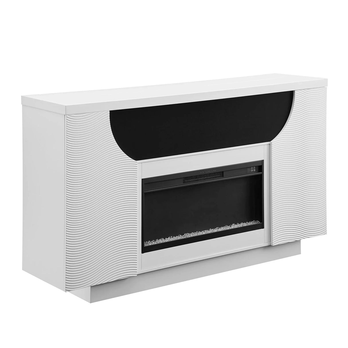 Aurora - Fireplace TV Lift With Adjustable Temperature And LED Colors - White - Furniture Home Direct