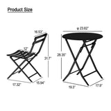 3 Piece Patio Bistro Set Of Foldable Round Table And Chairs - Furniture Home Direct