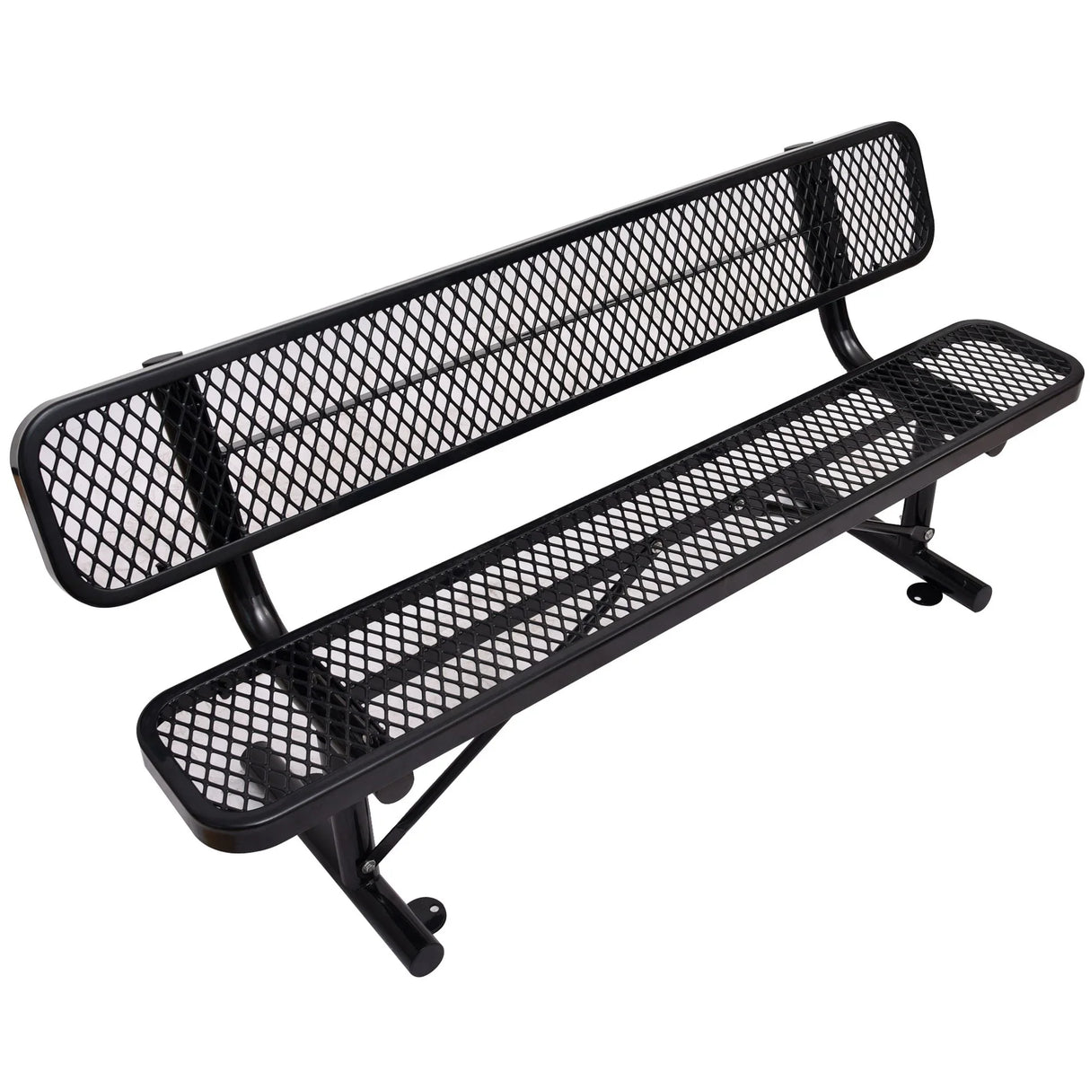 6' Outdoor Steel Bench With Backrest - Furniture Home Direct