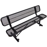 6' Outdoor Steel Bench With Backrest - Furniture Home Direct