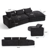 Modern Minimalist Modular Sectional Sofa With Deep Seats And Right Facing Chaise - Furniture Home Direct