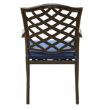 Outdoor Patio Aluminum Dining Arm Chair With Cushion (Set of 2) - Furniture Home Direct