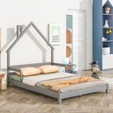 House-Shaped Headboard Bed With Handrails, Slats - Furniture Home Direct