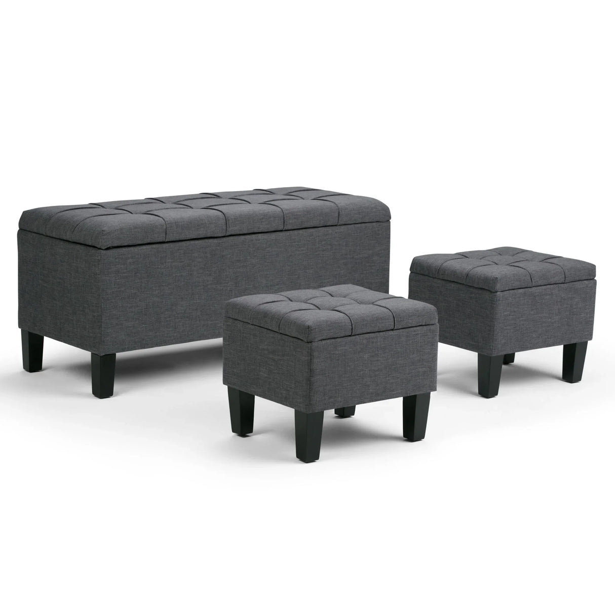 Dover - 3 Piece Storage Ottoman Contemporary Design - Furniture Home Direct