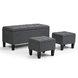 Dover - 3 Piece Storage Ottoman Contemporary Design - Furniture Home Direct