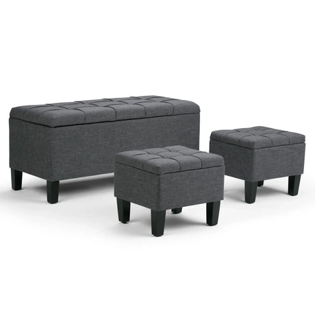 Dover - 3 Piece Storage Ottoman Contemporary Design - Furniture Home Direct