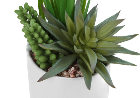 7" Faux Decorative Succulent (Set of 2) - Green / White - Furniture Home Direct