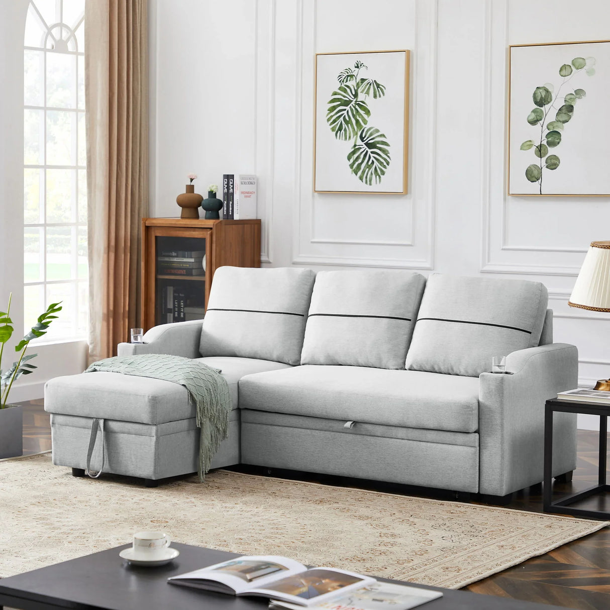 Broaching Pull-Out Storage Sofa - Furniture Home Direct