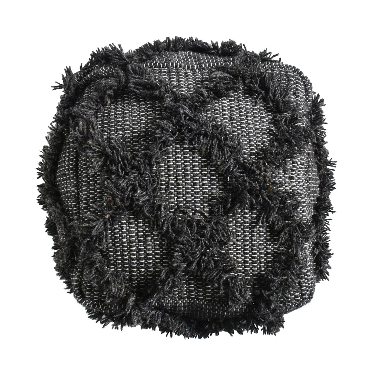 Jumanji - Handcrafted Wool And Cotton Pouf - Brown - Furniture Home Direct