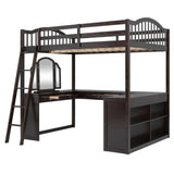 Loft Bed With Drawers, Cabinet, Shelves With Desk - Furniture Home Direct