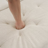 Sleeper Sectional Chenille L Shaped With Chaise Beige - Furniture Home Direct