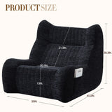 Bean Bag Chair With Armrests Oversized Comfy Beanbag Lounge Lazy Floor Sofa Accent Chair For Living Room - Black - Furniture Home Direct