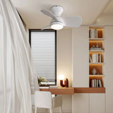 23" Bedroom Ceiling Fan With 3 Color Dimmable 3 ABS Blades Remote Control Dc Motor Black With 18W Led Light - Furniture Home Direct