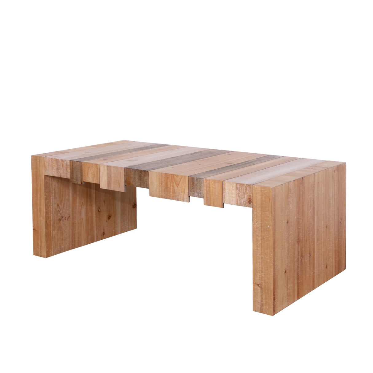 Coffee Table Rustic Slat Design Engineered Wood Multicolor - Furniture Home Direct