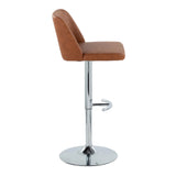 Toriano - Contemporary Adjustable Barstool With Swivel & Rounded T Footrest (Set of 2) - Furniture Home Direct