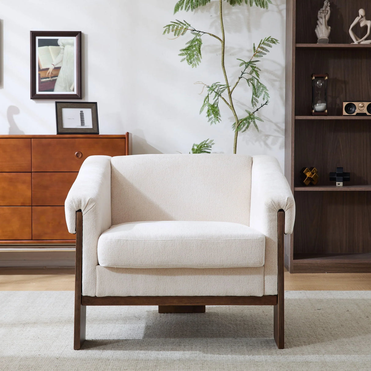 Sierra - Vintage Modern Accent Chair With Deep Cushions And Wide Armrests