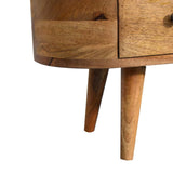Mini Wooden Rounded Entertainment Unit - Oak - Furniture Home Direct