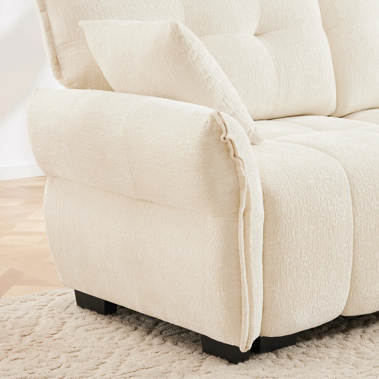 Chenille Sofa - White - Furniture Home Direct