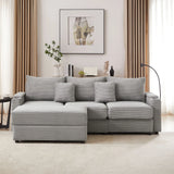 Modern Style Loveseat Sofa Sectional Sofa Couch With Storage Space, A Movable Ottoman, Two USB Ports, Two Cup Holders, A Phone Holder For Living Room - Furniture Home Direct