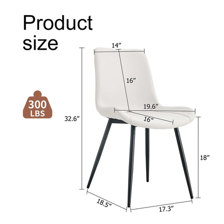 Set Of 6 White Faux Leather Dining Chairs - Furniture Home Direct