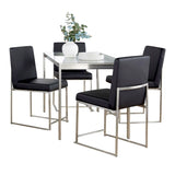 Fuji - High Back Contemporary Dining Set, Glass 5 Piece - Furniture Home Direct