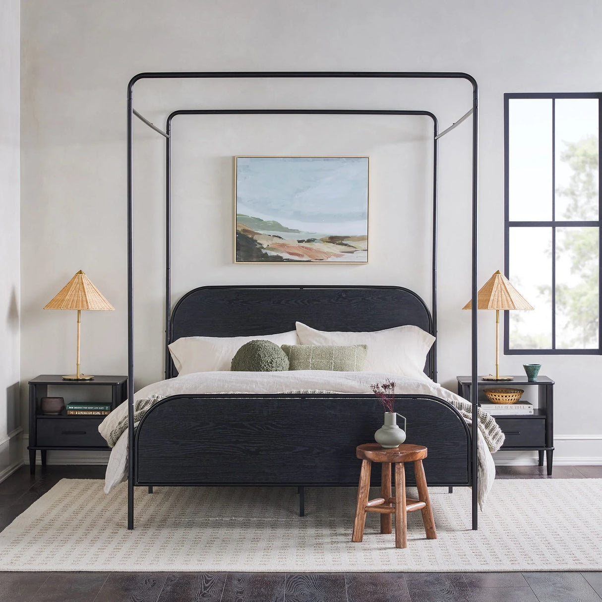 Modern Canopy Bed Frame - Furniture Home Direct