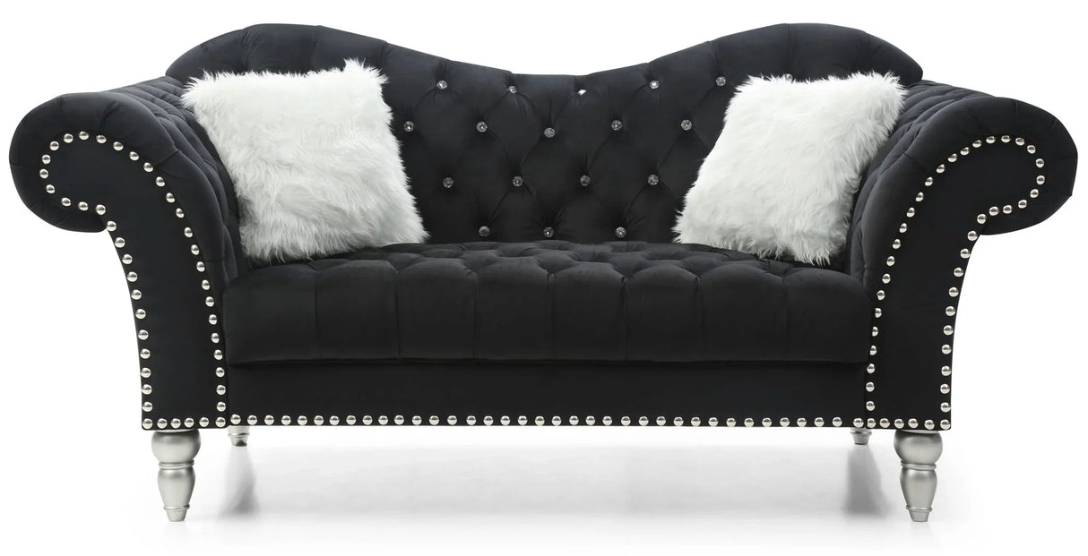 Elegant Round Arm Loveseat - Furniture Home Direct