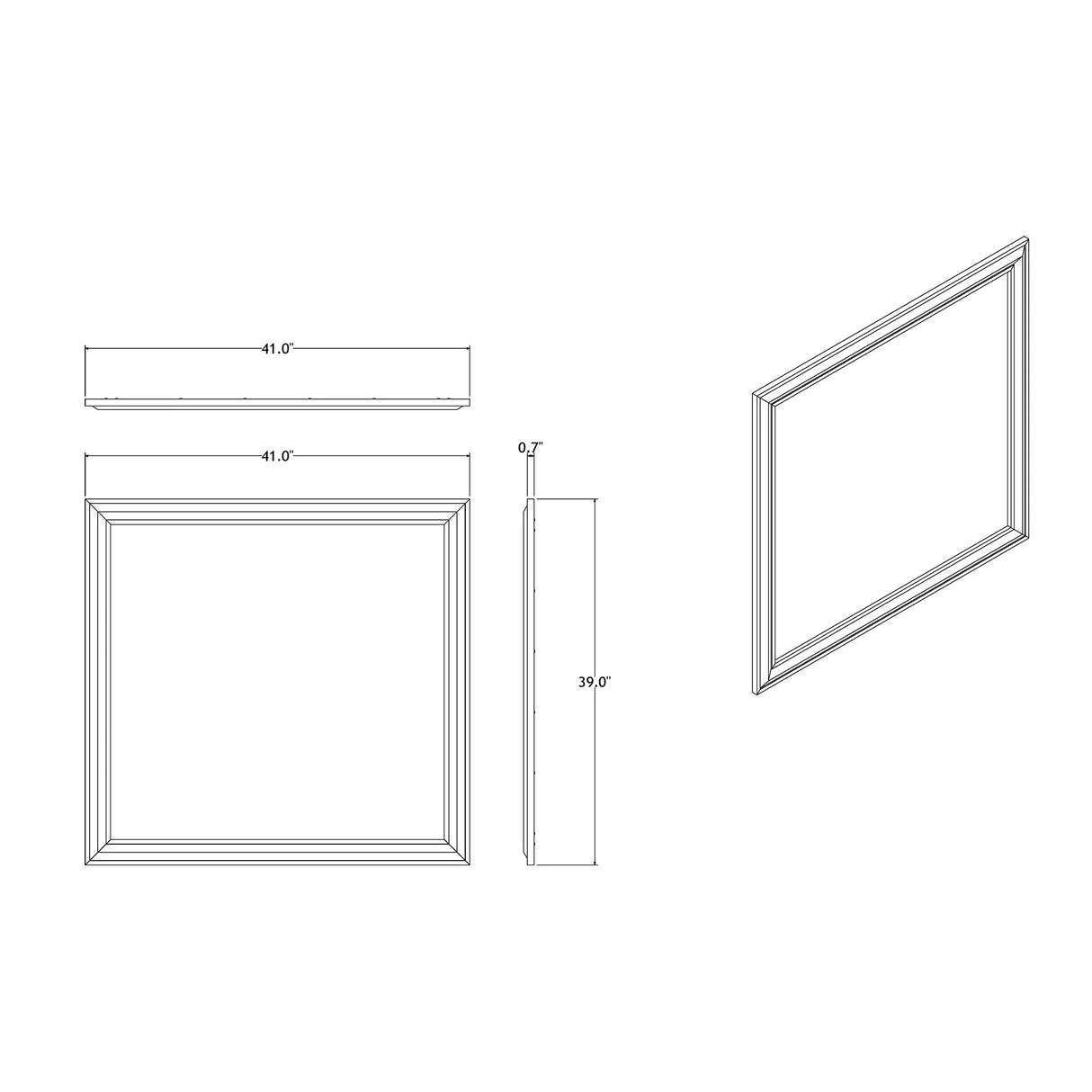 Adelaide - Mirror - Gray / Black - Furniture Home Direct