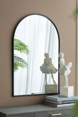 Arched Mirror With Metal Frame, Wall Mirror For Living Room Bedroom Entryway - Furniture Home Direct