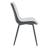 Dining Chairs Four Upholstered Leather Black Legs White - Furniture Home Direct