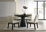 Jasper - Contemporary Round Dining Table With Black Finish Chairs - Furniture Home Direct