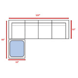 Wide Hand Patio Sectional With Cushions - Brown - Furniture Home Direct