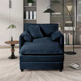 Oversized Chair With Movable Ottoman, Soft Upholstered Lounge Chair - Furniture Home Direct