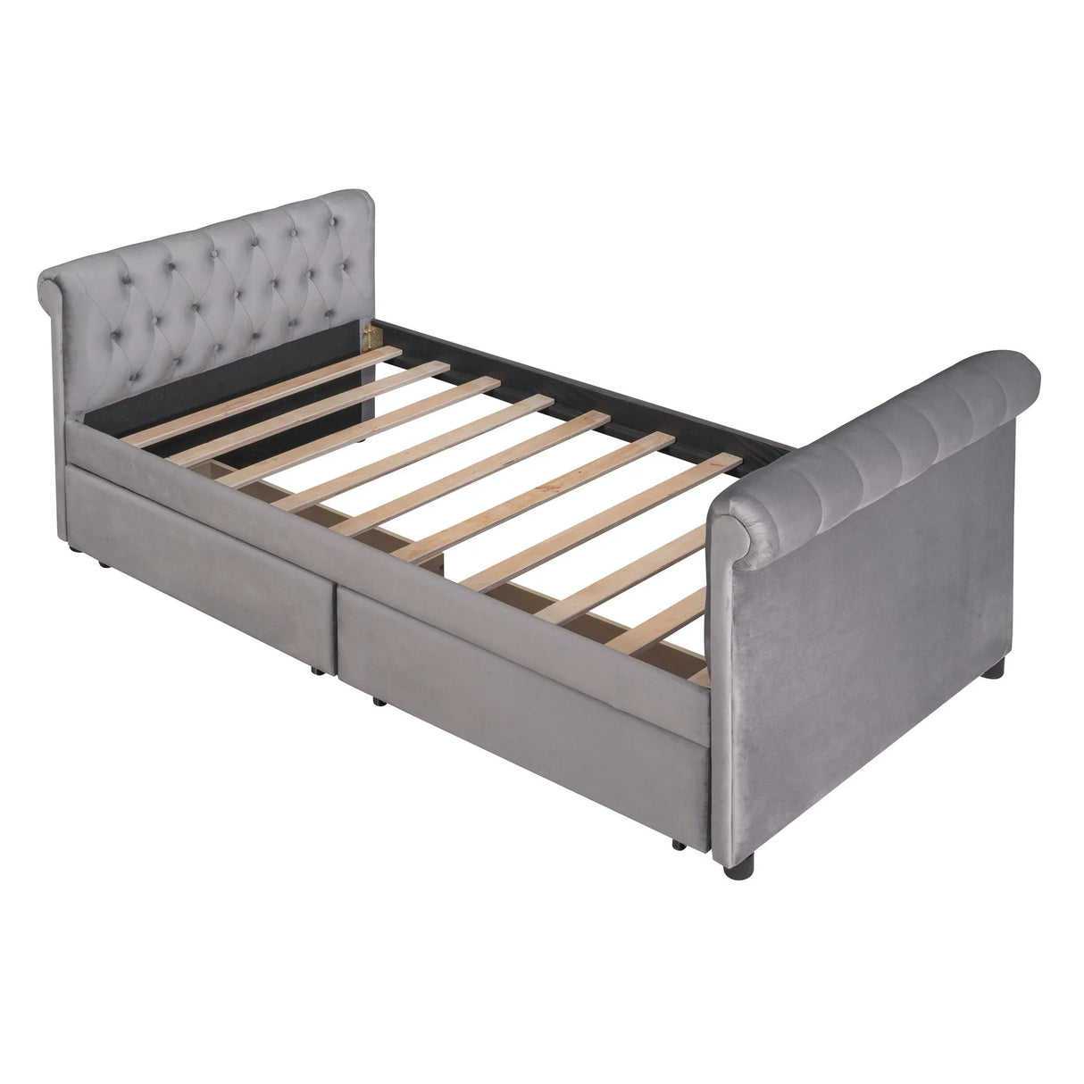 Upholstered Daybed, Wood Slat Support - Furniture Home Direct
