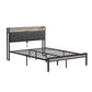 Modern Bed Frame With LED Lights, Upholstered Headboard, USB Charging - Furniture Home Direct
