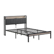 Modern Bed Frame With LED Lights, Upholstered Headboard, USB Charging - Furniture Home Direct