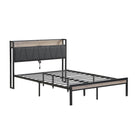 Modern Bed Frame With LED Lights, Upholstered Headboard, USB Charging - Furniture Home Direct