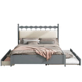 Storage Platform Bed With 2 Big Drawers & Trundle - Furniture Home Direct