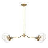 Jewel - 4 Lights Modern Farmhouse Chandelier Ceiling Hanging Light Fixture - Clear / Gold - Furniture Home Direct