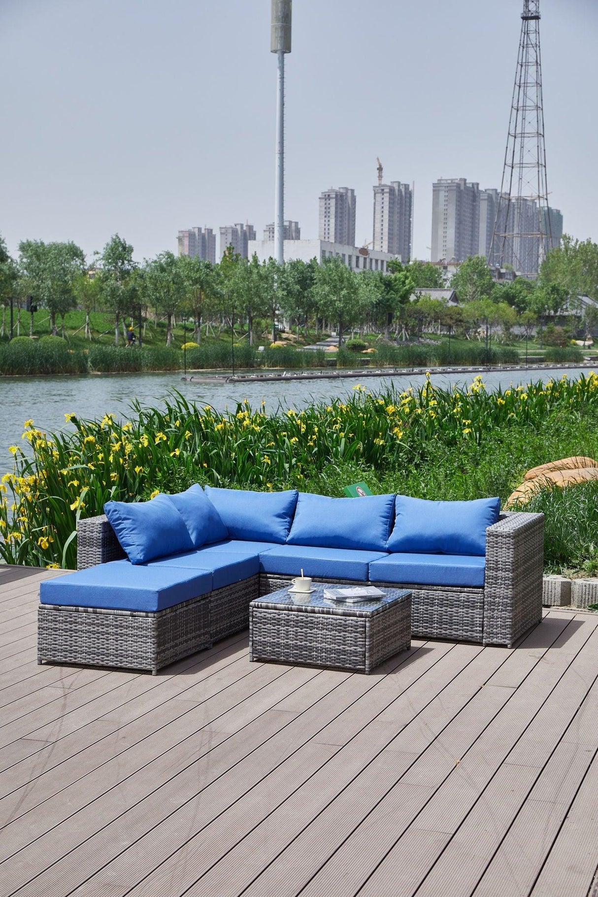 Patio Sofa With Cushions - Furniture Home Direct