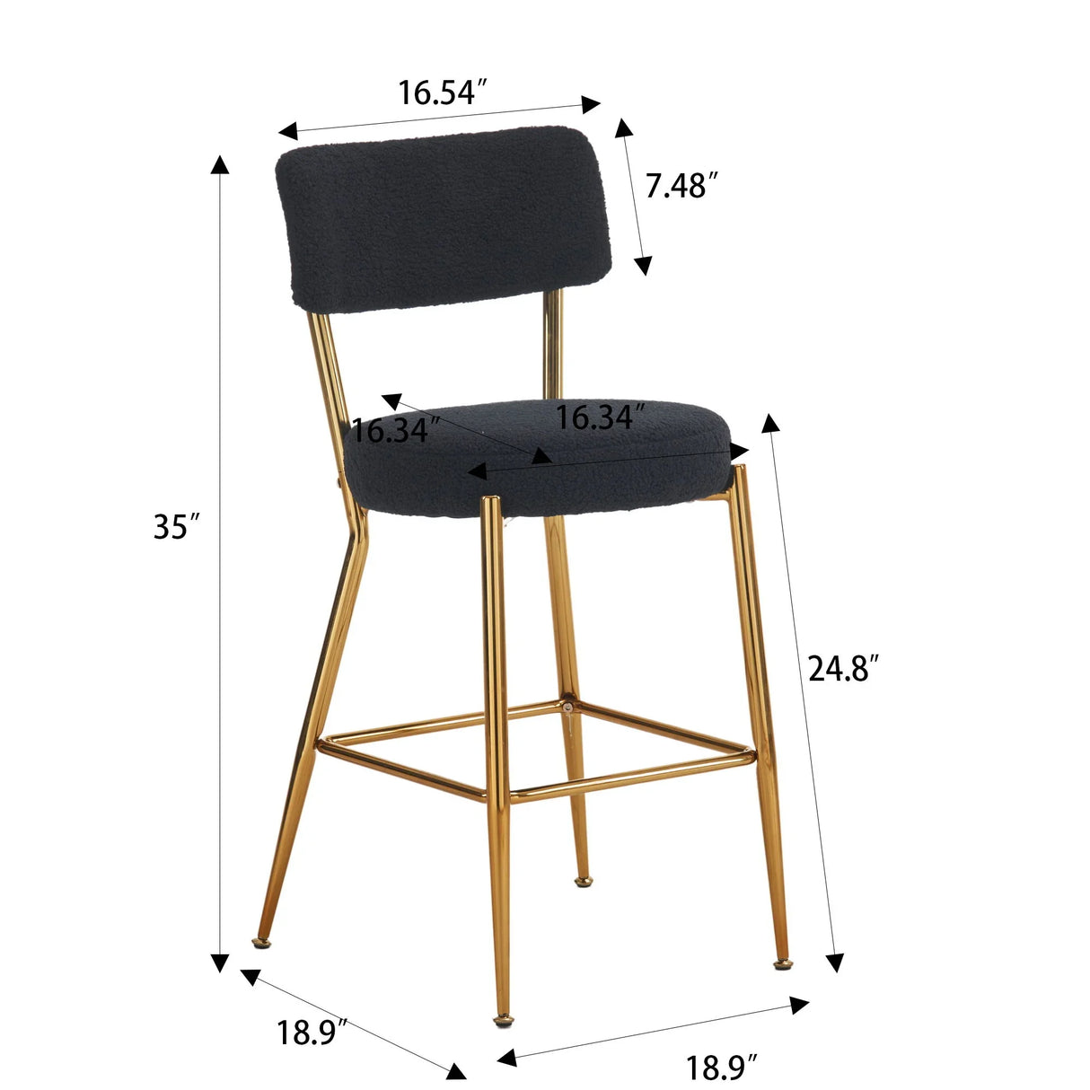 Modern Teddy Fabric Upholstered Bar Stools - Furniture Home Direct