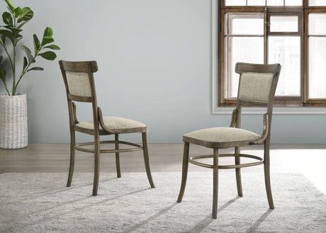 Bistro - Wide Contemporary Fabric Dining Chair With Cushion (Set of 2) - Vintage Walnut - Furniture Home Direct
